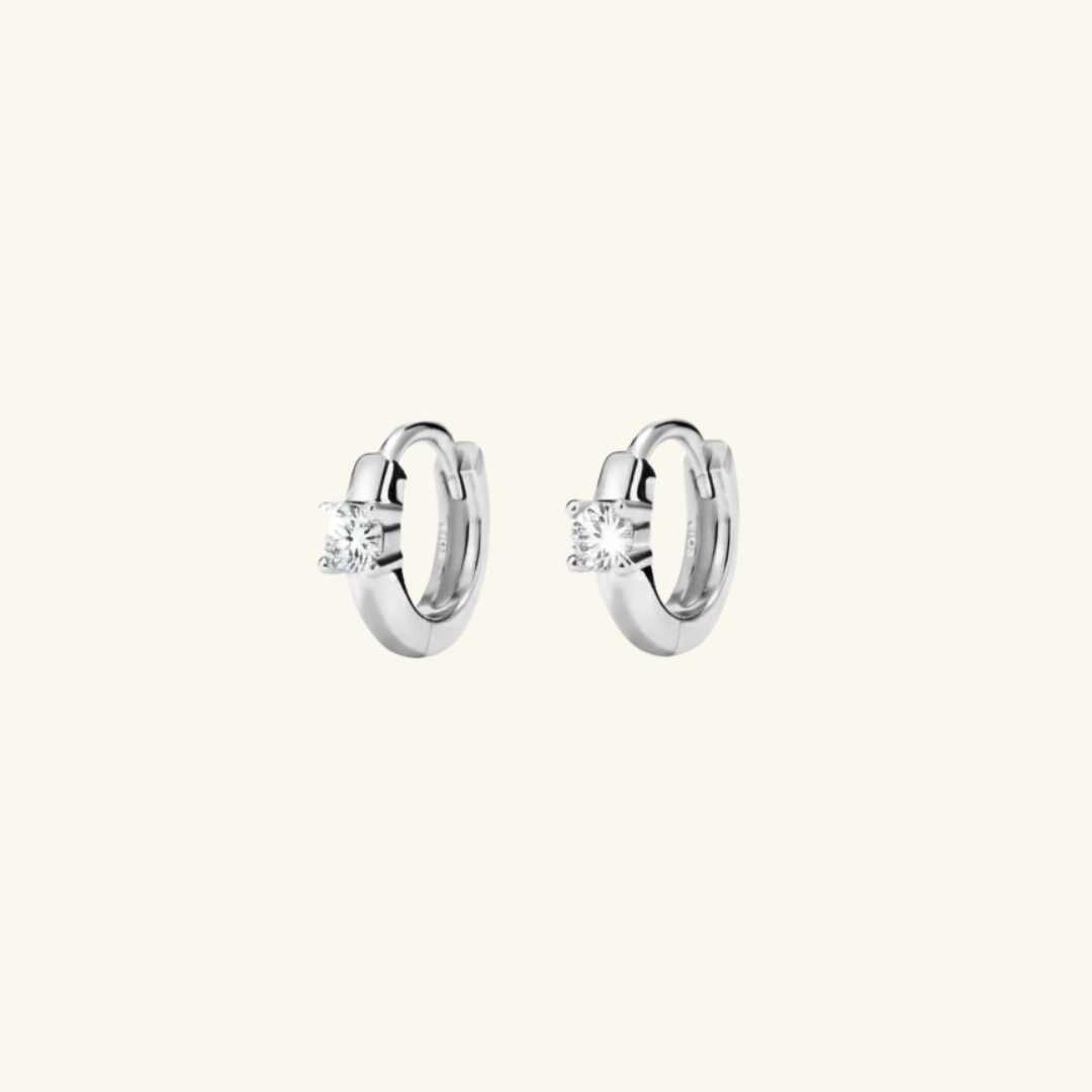 Single Moissanite Huggie Hoops