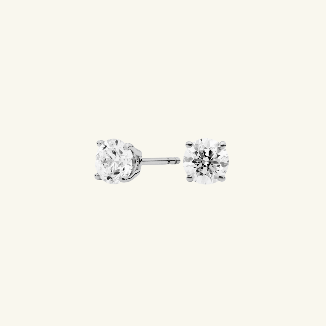 Round Moissanite Stud Earrings