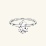 2ct Moissanite Pear Cut Solitaire Ring