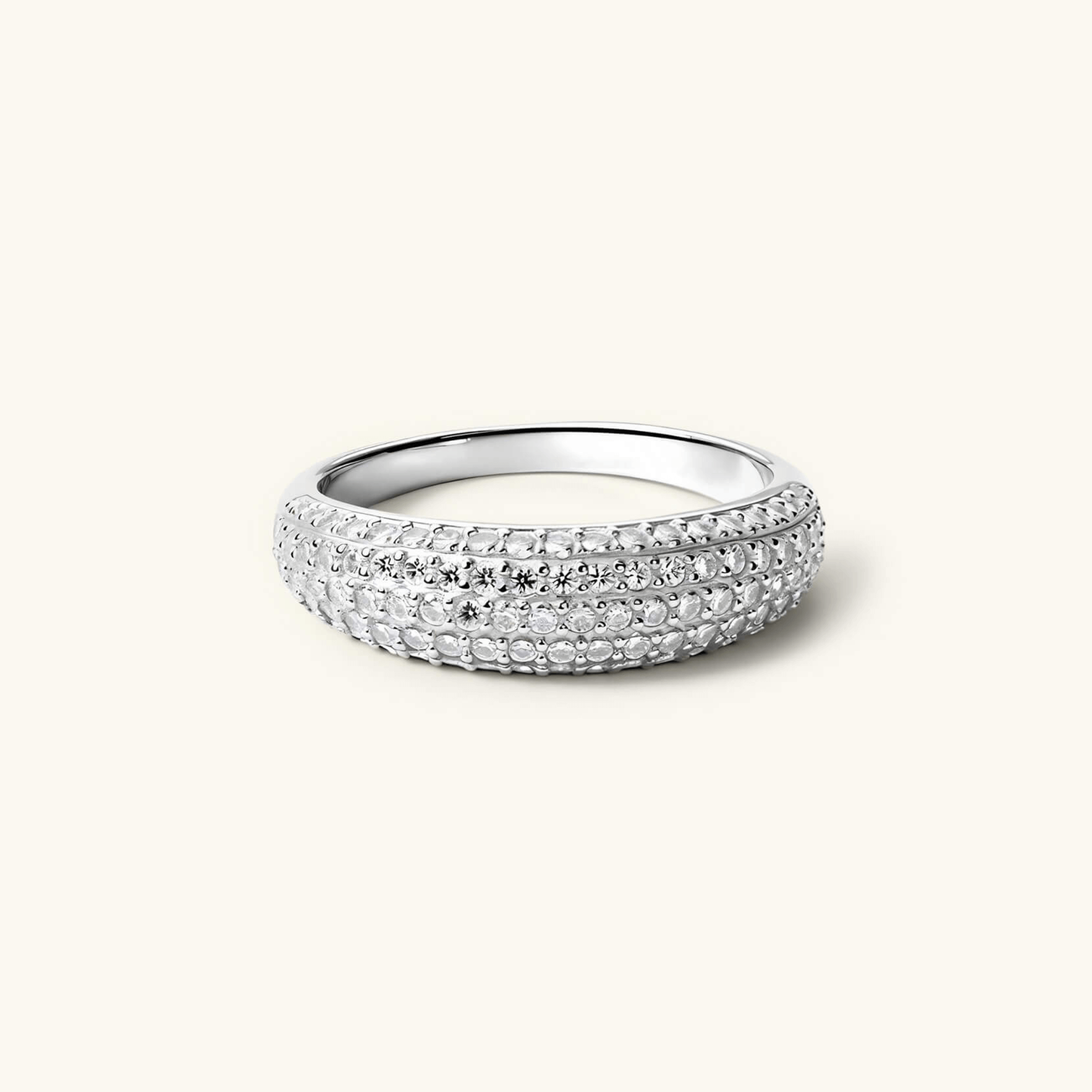 Pavé Moissanite Slim Dome Ring