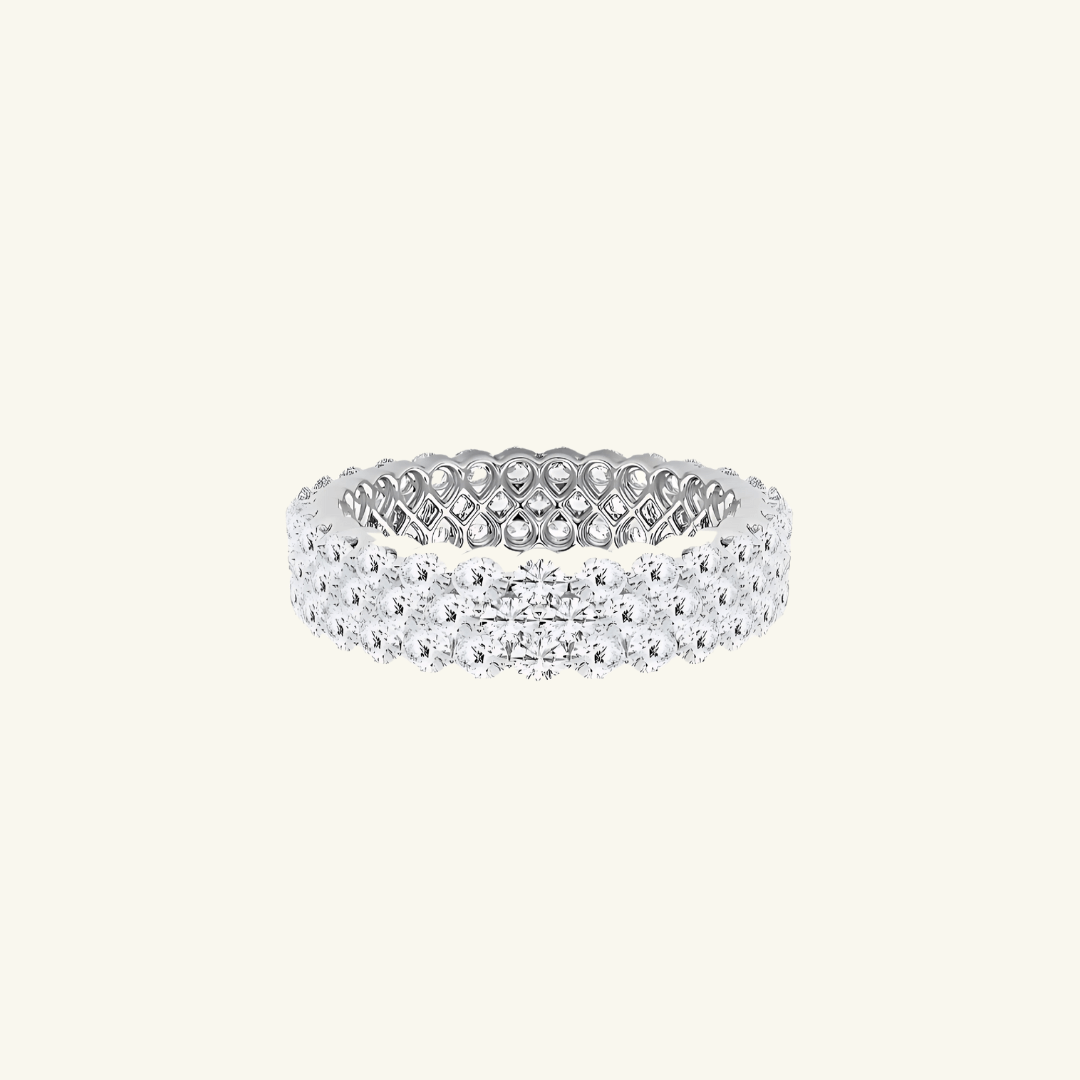 Triple Row Moissanite Eternity Ring - Women's Rings - Someone & HerOwn