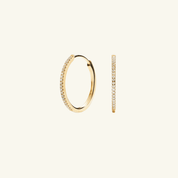 Pavé Moissanite Medium Hoops - Women's Earrings - Someone & HerOwn