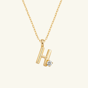 Single Moissanite Letter Necklace