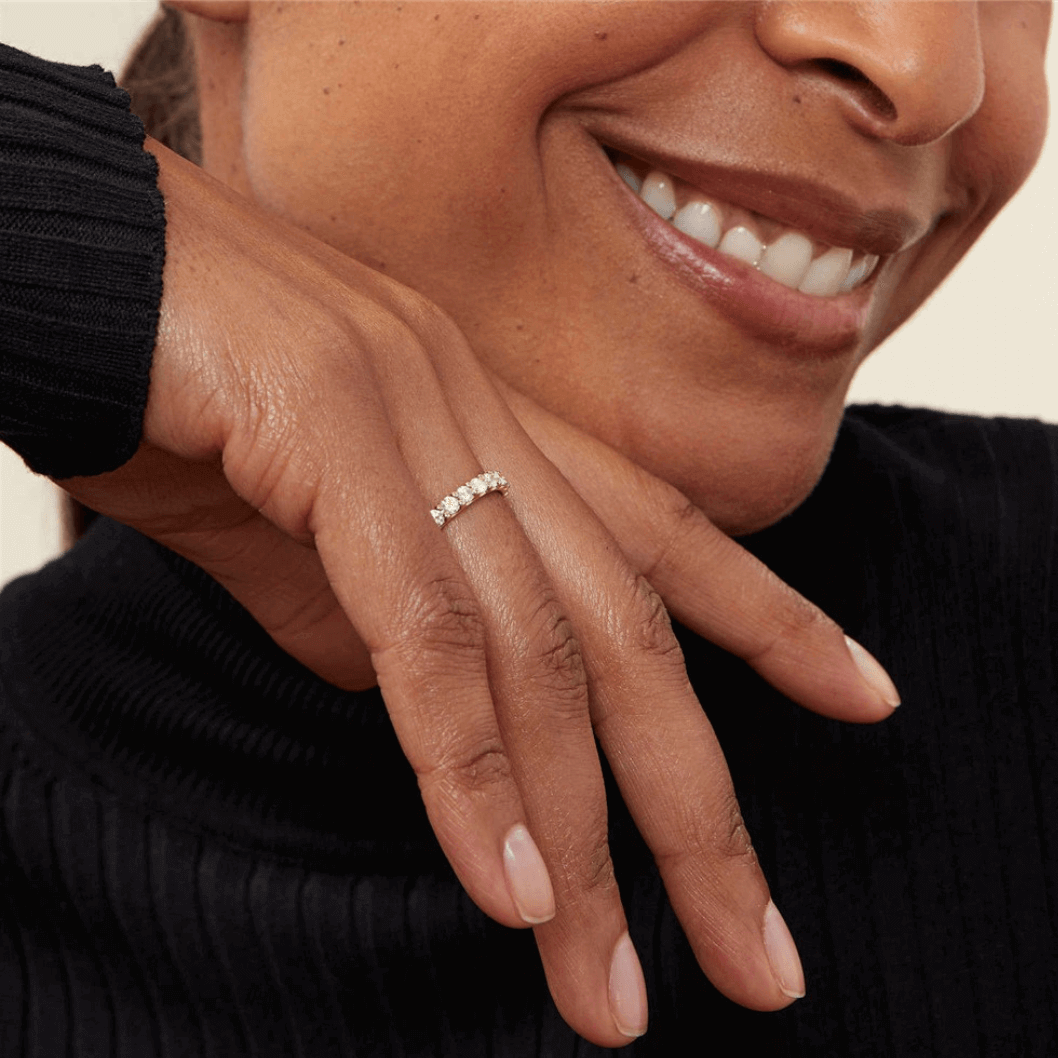 Moissanite Half Eternity Ring - Women's Rings - Someone & HerOwn