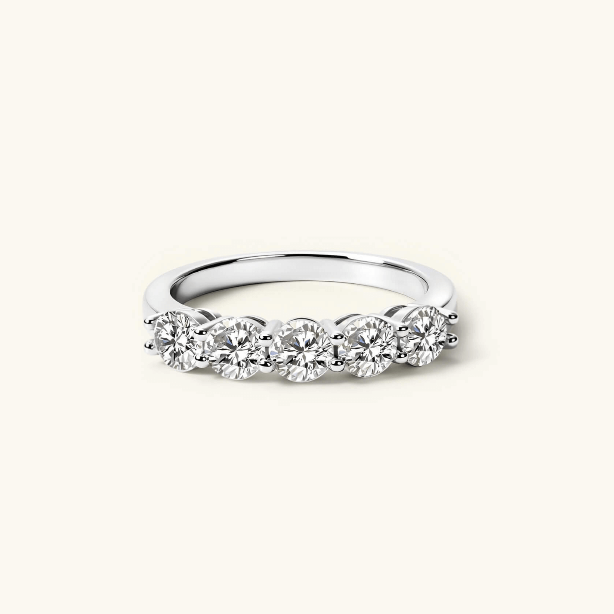 4mm Moissanite Half Eternity Ring
