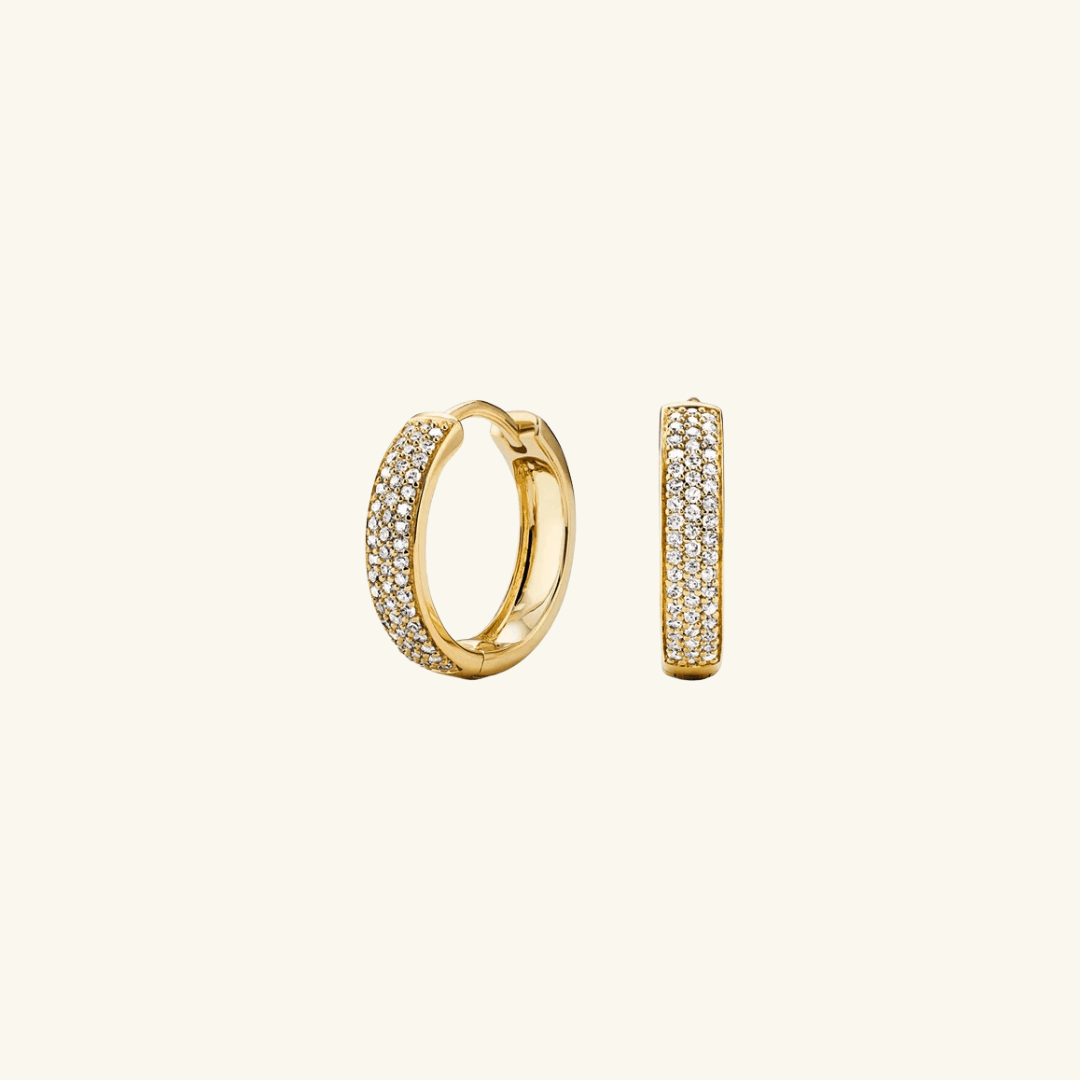 Bold Pavé Moissanite Small Hoops