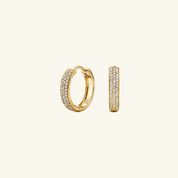Bold Pavé Moissanite Small Hoops