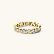 4mm Moissanite Round Cut Bezel Eternity Ring
