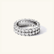 6mm Double Row Moissanite Eternity Ring