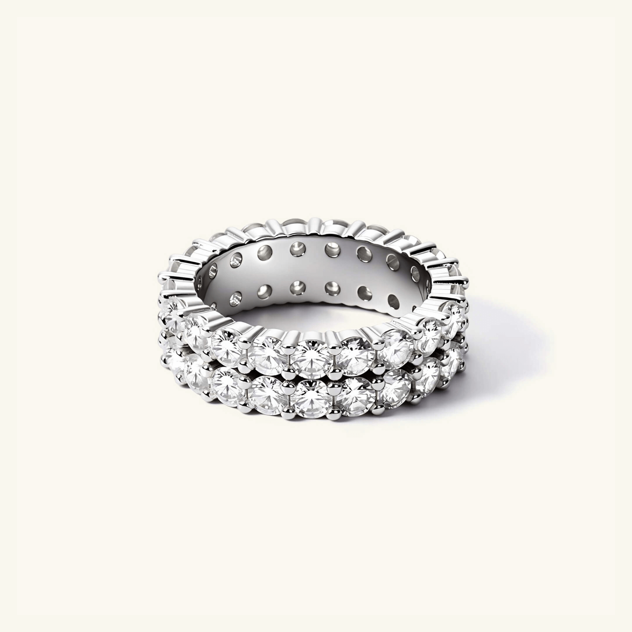 6mm Double Row Moissanite Eternity Ring