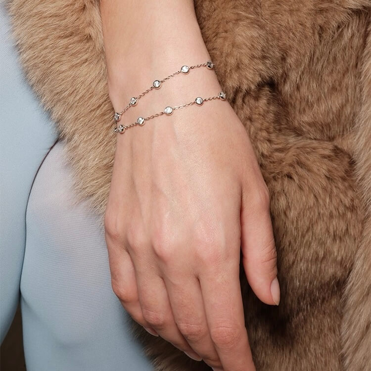 Multi Moissanite Station Bracelet