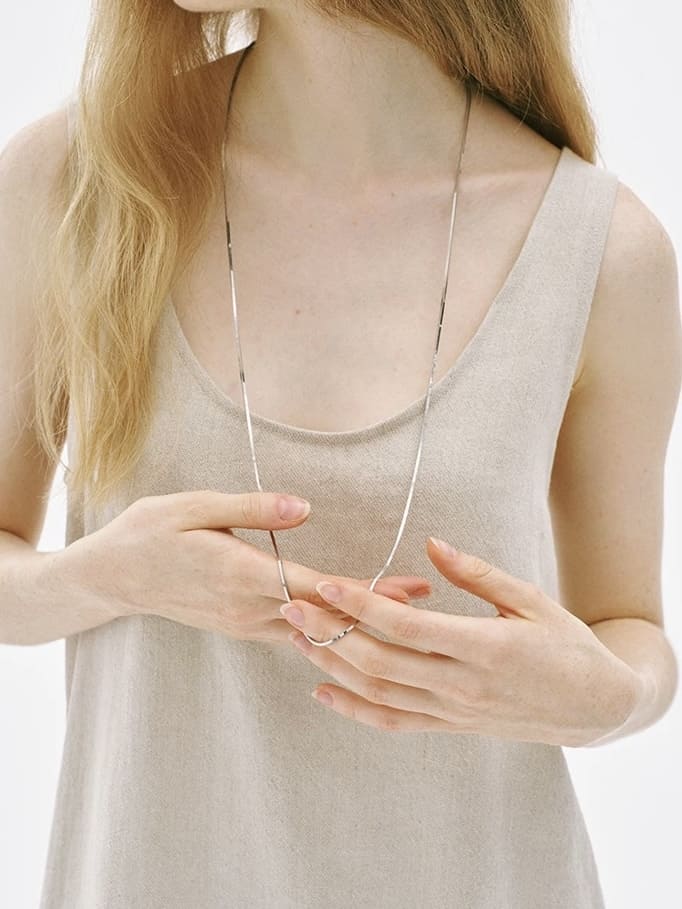 Herringbone Long Chain Necklace