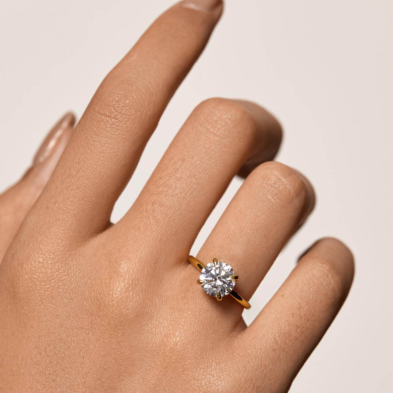 Moissanite Round Cut Solitaire Ring