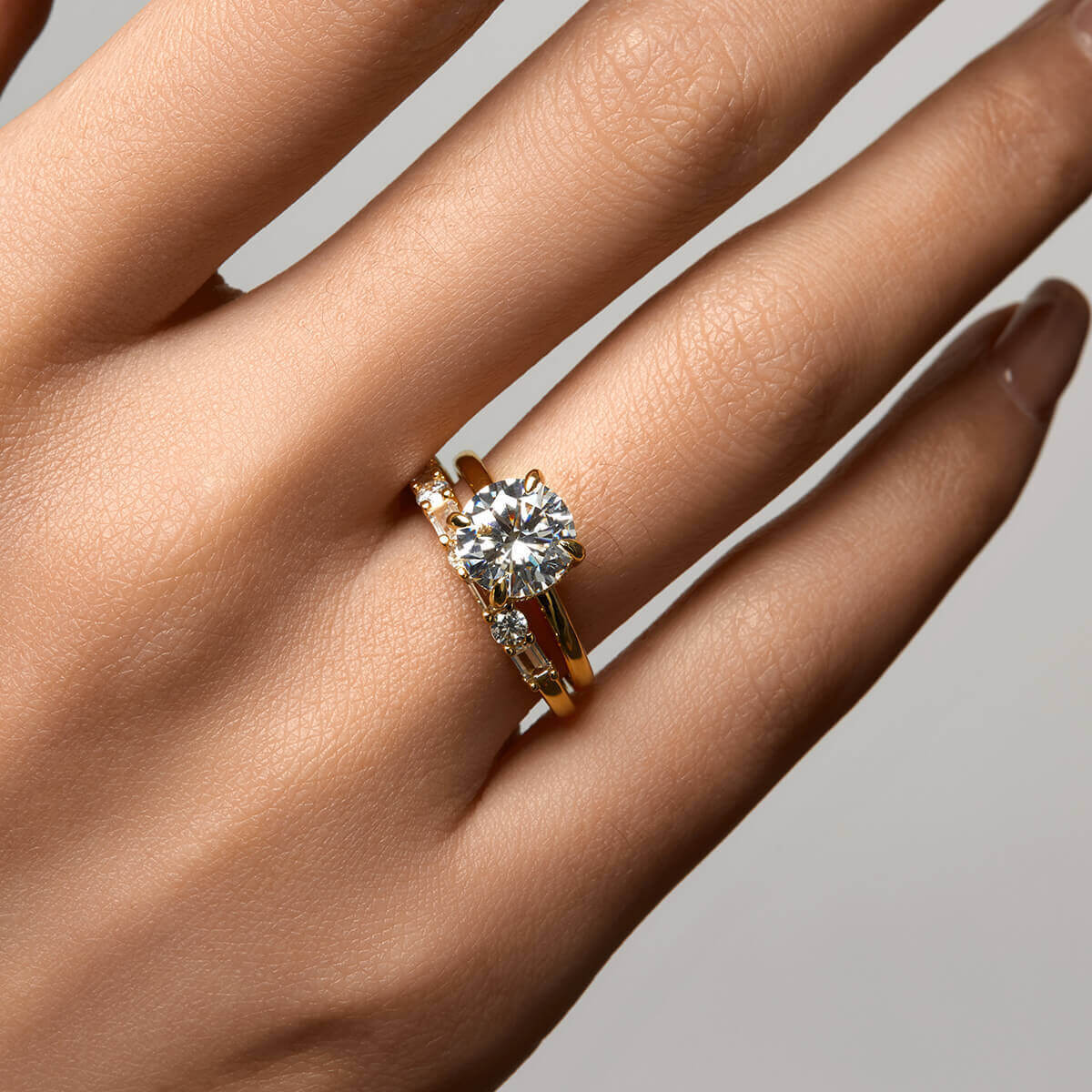 Moissanite Round Cut Solitaire Ring