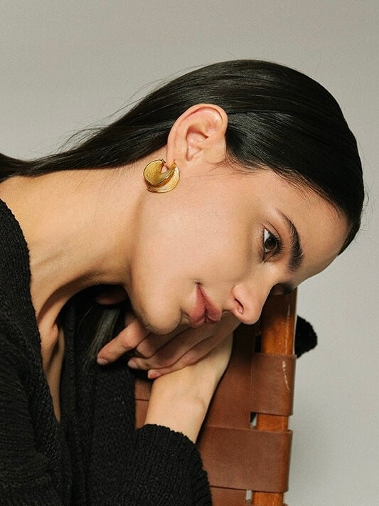 Textured Curved Hoop Earrings - Women&#39;s Earrings - Someone &amp; HerOwn