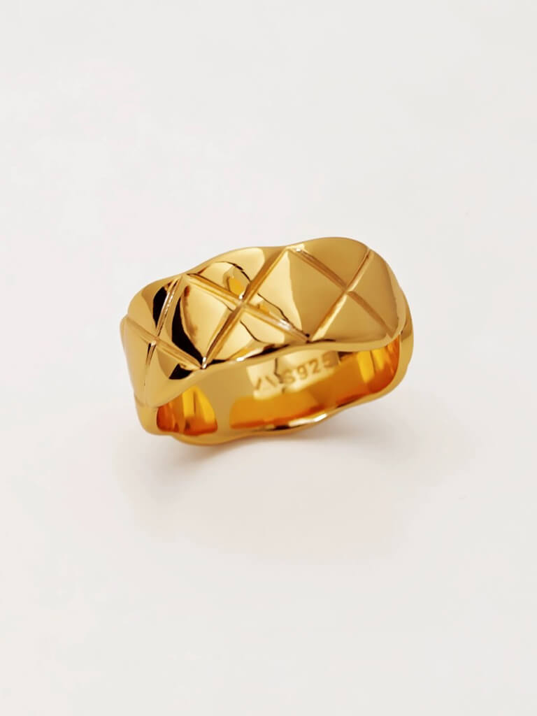 Gold Quilted Ring - Women's Rings - Someone & HerOwn