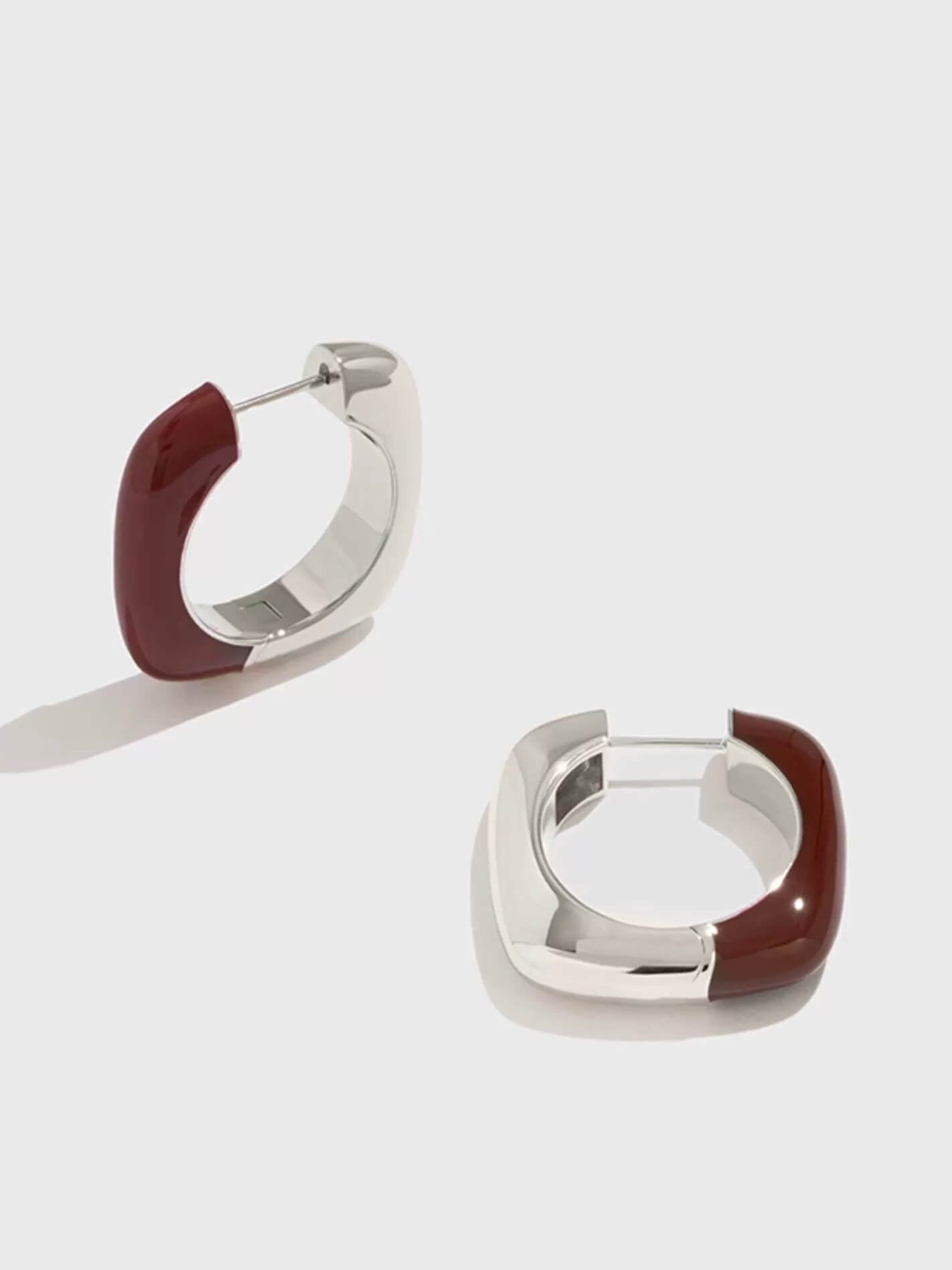 Enamel Square Hoops - Women&#39;s Earrings - Someone &amp; HerOwn