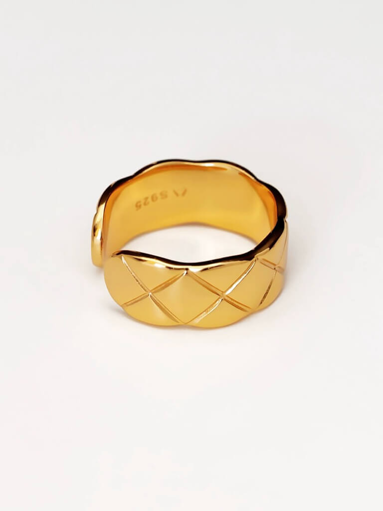 Gold Quilted Ring - Women's Rings - Someone & HerOwn