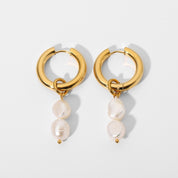 Pearl Drop Hoops