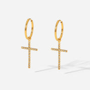 Cross Hoop Earrings