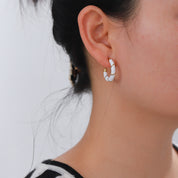 Enamel Textured Earrings