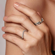 Moissanite Station Ring