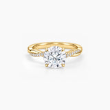 Round-Cut Moissanite Twisted Pavé Ring
