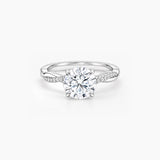 Round-Cut Moissanite Twisted Pavé Ring