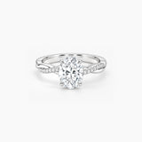 Oval-Cut Moissanite Twisted Pavé Ring