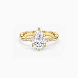 Pear-Cut Moissanite Twisted Pavé Ring
