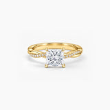 Princess-Cut Moissanite Twisted Pavé Ring