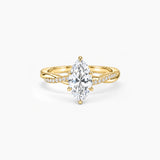 Marquise-Cut Moissanite Twisted Pavé Ring