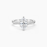Marquise-Cut Moissanite Twisted Pavé Ring