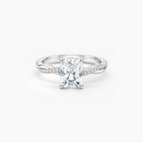Radiant-Cut Moissanite Twisted Pavé Ring