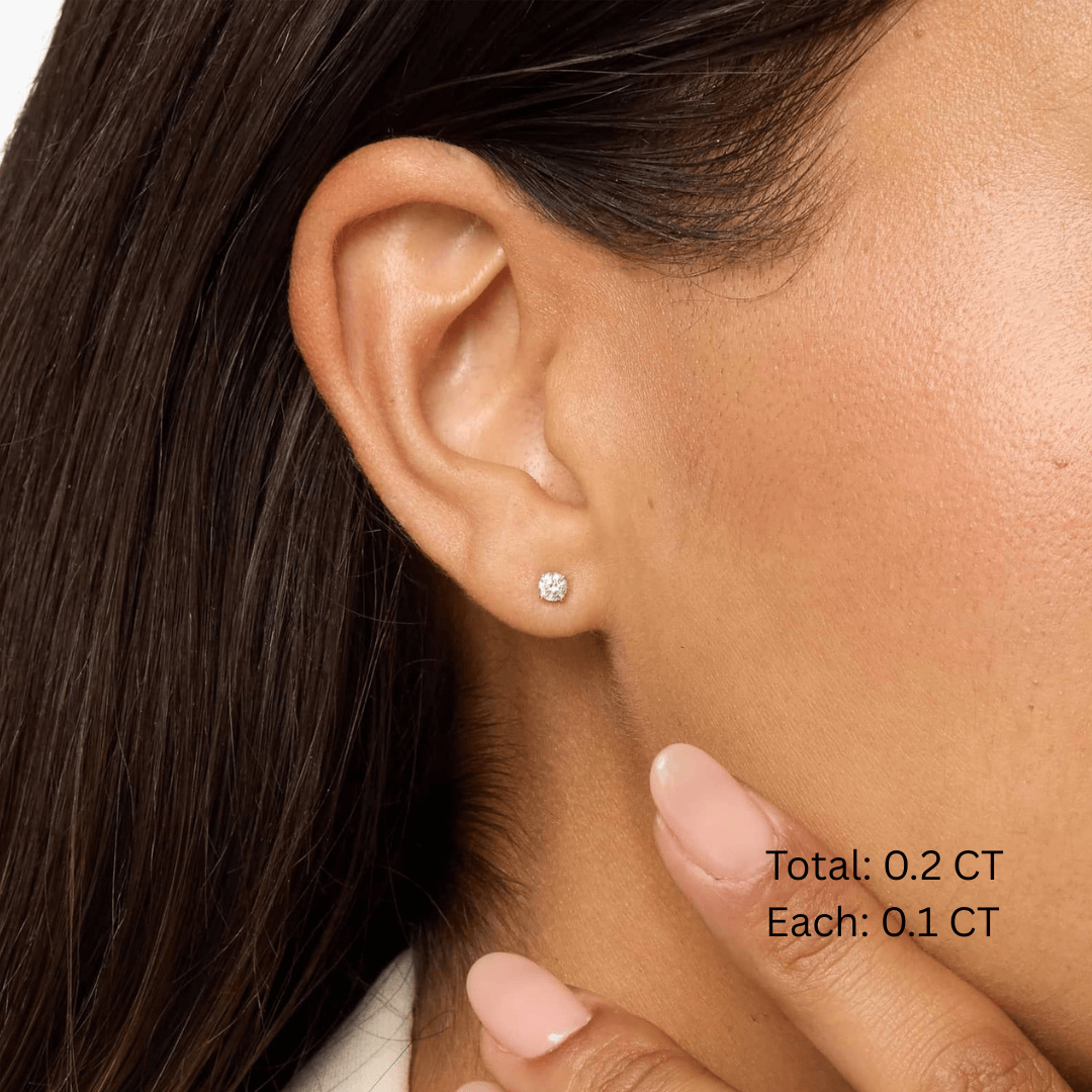 Round Moissanite Stud Earrings