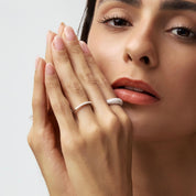 Pavé Moissanite Slim Dome Ring