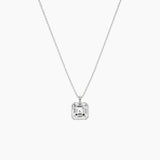 Asscher-Cut Moissanite Bezel Pendant Necklace