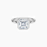 Asscher-Cut Moissanite Bezel Solitaire Ring