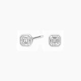 Asscher-Cut Moissanite Bezel Stud Earrings