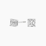 Asscher-Cut Moissanite Stud Earrings