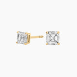 Asscher-Cut Moissanite Stud Earrings