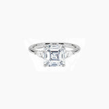 Asscher-Cut Moissanite Three-Stone Ring