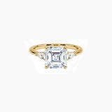 Asscher-Cut Moissanite Three-Stone Ring