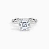 Asscher-Cut Moissanite Solitaire Ring