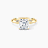 Asscher-Cut Moissanite Solitaire Ring