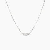 Baguette-Cut & Round-Cut Moissanite Pendant Necklace