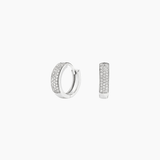 Bold Pavé Moissanite Huggie Hoop Earrings