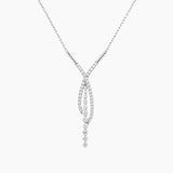 Crossover Pavé Moissanite Drop Necklace