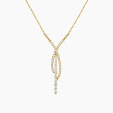 Crossover Pavé Moissanite Drop Necklace