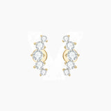 Curved Moissanite Stud Earrings